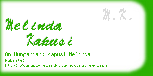 melinda kapusi business card